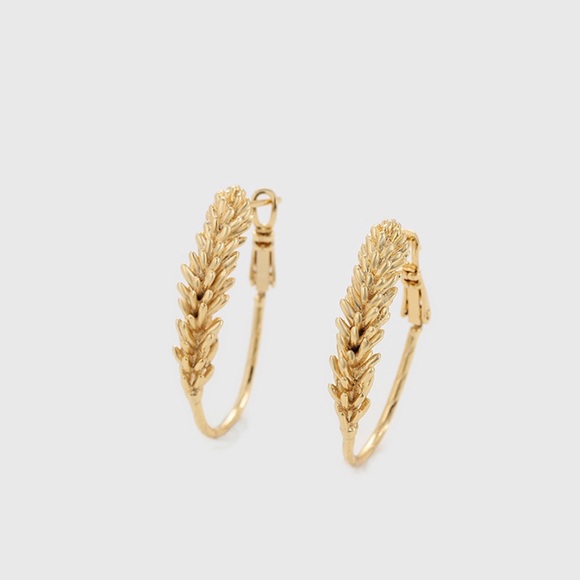 Spike Hoop Earrings 14k Gold Plated Luxury Jewelry - Picture 3 of 10